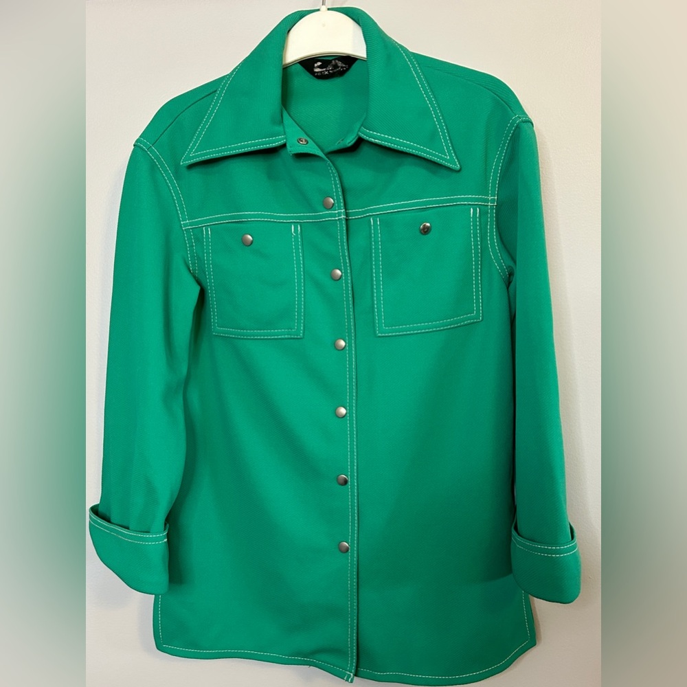 Vintage Jack Winter Londeen Double Knit Polyester Snap Button Shirt